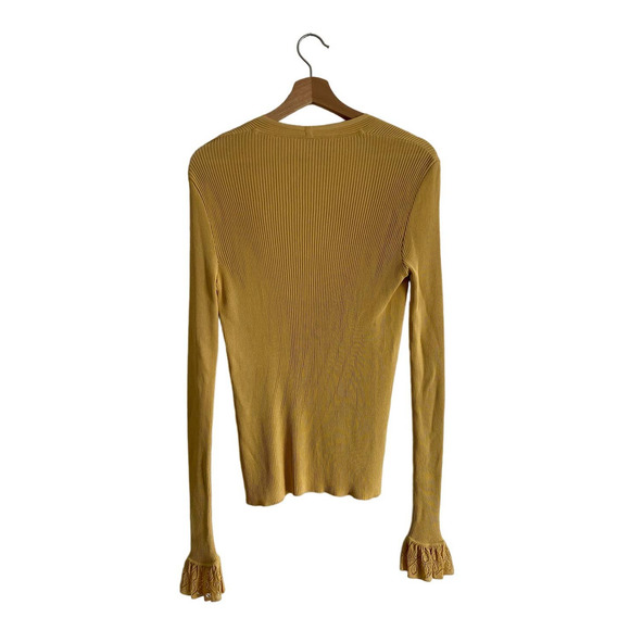 Chloe Yellow Lace Sleeve Cardigan - Picture 3 of 5